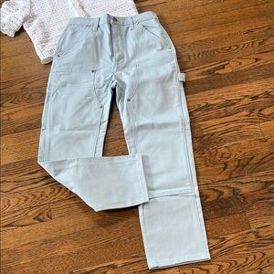 Stylish Light Blue Women's Straight Leg Pants